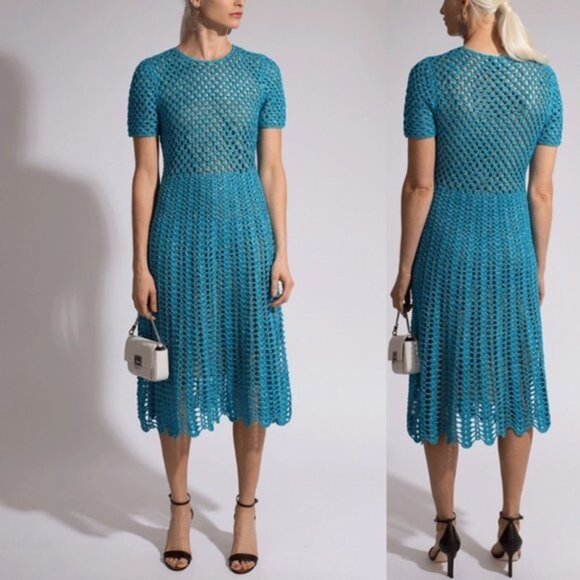 NWT Michael Kors Collection Resort 2019 Hand-Crocheted Lurex Dress Women Size XS - Picture 3 of 12